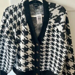 Torrid Black and White Houndstooth Cardigan